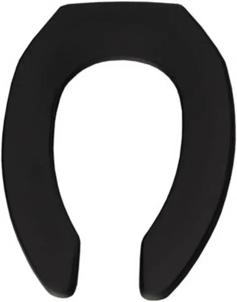 Bemis 1955CT-047 Elongated Open Front Less Cover Commercial Toilet Seat Black