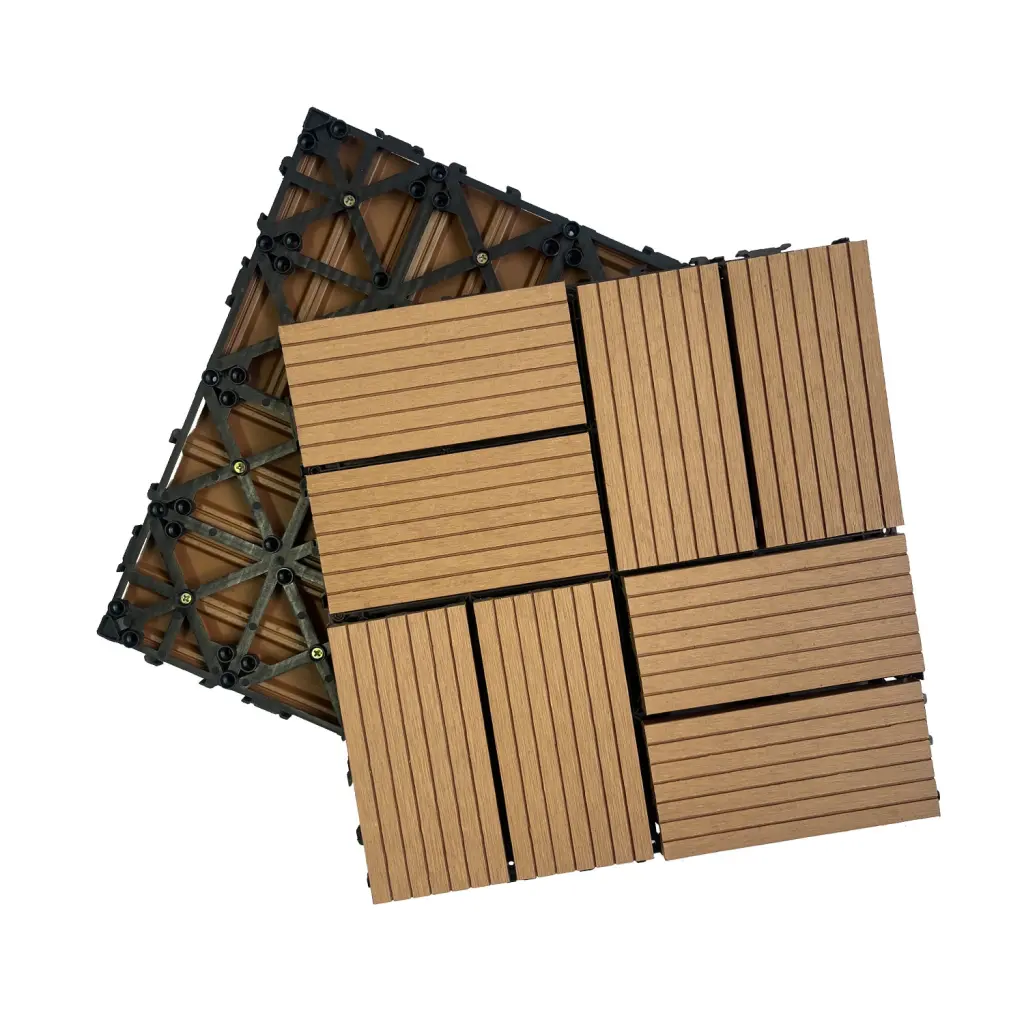 Wood Plastic Composite Deck Tiles Set 20 Pcs Composite Decking Resilient rnb