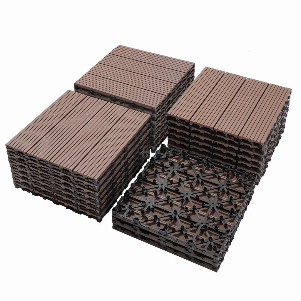 Wood Plastic Composite Deck Tiles Set 20 Eco-friendly FSC Certified w2882
