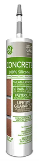 GE Silicone II Concrete Caulk Light Gray 10.1 Oz GE5020 GE Lighting