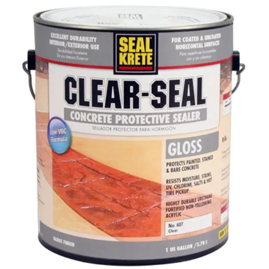 Seal-Krete 607001 Clear-Seal Concrete Protective Sealer 1-Gallon Gloss Finish