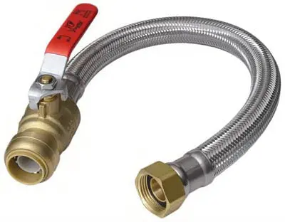 SharkBite U3068FLEX18BVLF Water Heater Connector Ball Valve 1/2 x 3/4 FIP