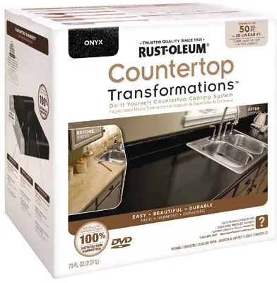 Rust-Oleum 258284 Countertop Transformations Kit Onyx Covers 50 Sq.Ft. DIY Projects
