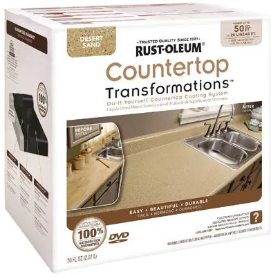 Rust-Oleum Countertop Transformations Kit Desert Sand Covers 50 Sq.Ft. Bathroom Vanity