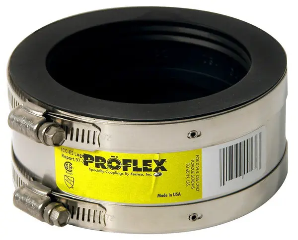 Fernco P3001-22 Proflex Shielded Specialty Coupling 2 Inch Pipe Connections