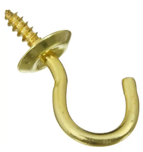 National Hardware N200-303 Cup Hook 3/4 Inch Solid Brass 50-Pack Hanging Decor and Utensils