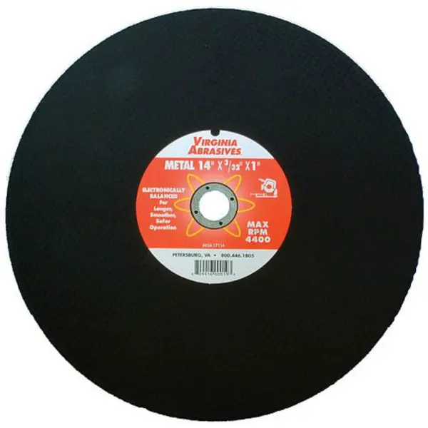 Virginia Abrasives 424-17114 14" x 3/32" x 1" Cutoff Wheel Metal Chopsaw