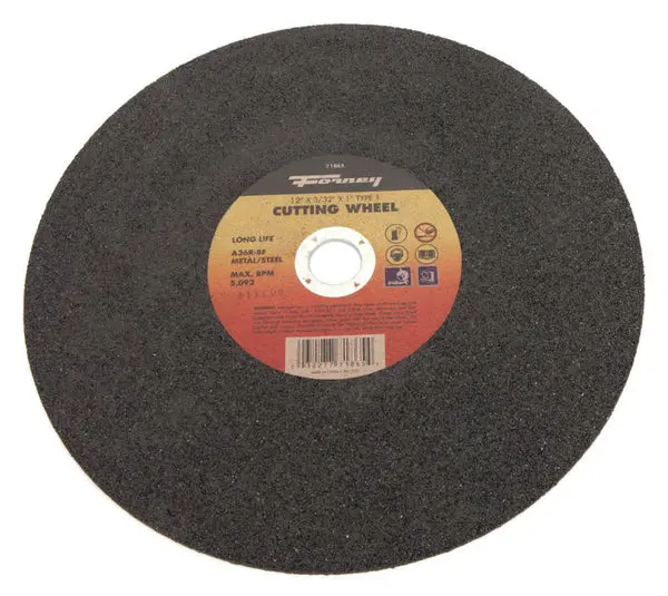 Forney 71865 Metal Cutting Wheel Type 1 12 Inch x 3/32 Inch x 1 Inch Arbor A36R-BF