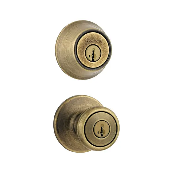 Kwikset 695T-5-CP-K6-BBPKG Tylo Double Cylinder Combo Pack Antique Brass Door Lock Set