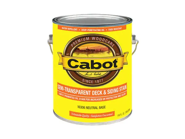 Cabot 16306-07 Semi-Transparent Deck & Siding Stain Neutral Base 1 Gallon