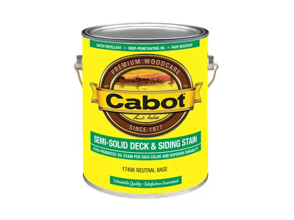 Cabot 17406-07 Semi-Solid Deck and Siding Stain Neutral Base 1 Gallon Outdoor Wood Finishing