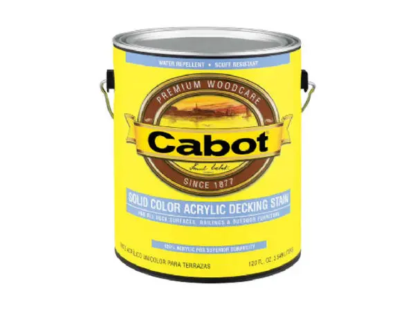 Cabot 1801-05 Solid Color 100% Acrylic Decking Stains 1 Qt White Base Durable Deck Paint