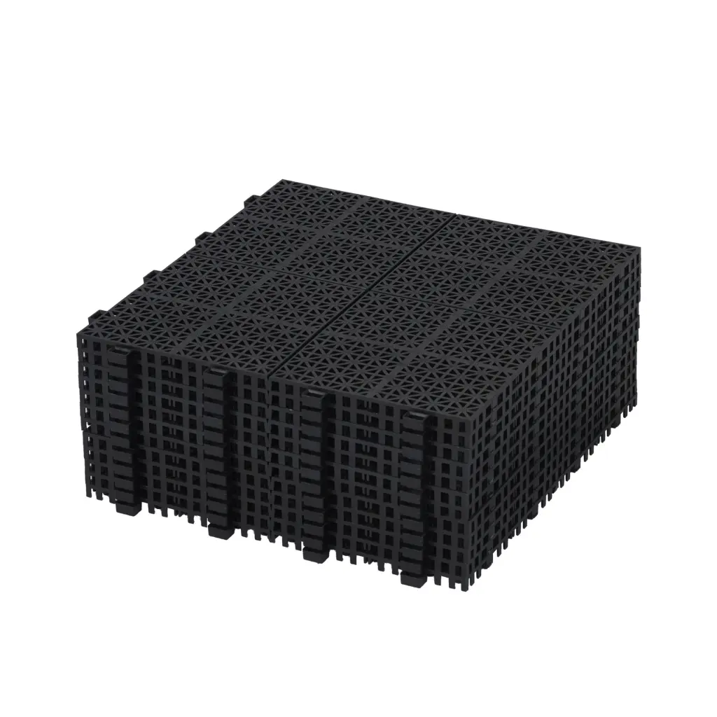 12x12 Inch Black Interlocking Deck Tiles Plastic Water-resistant Outdoor Flooring beefurni
