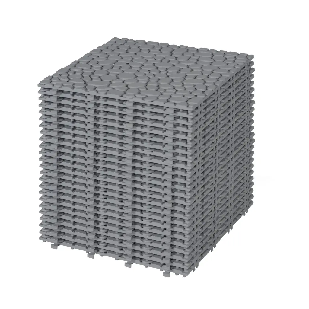 12 X 12 Inch Gray Interlocking Deck Tiles Plastic Water-resistant Outdoor beefurni