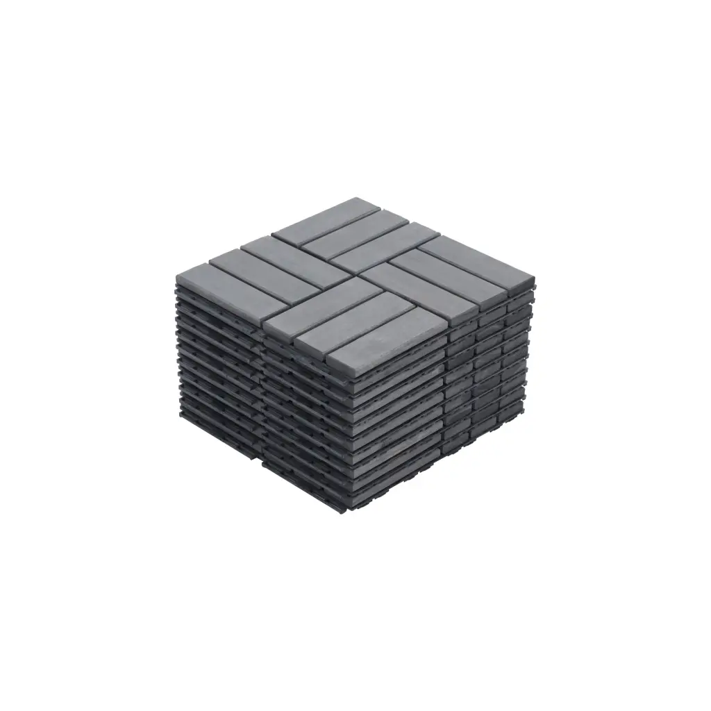 10 Pcs Interlocking Deck Tiles Checker Pattern 12 X 12 Light Gray beefurni