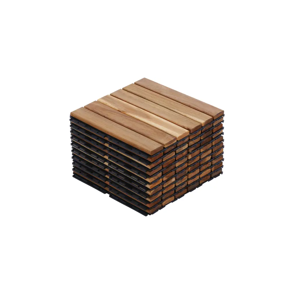 10 Pcs Interlocking Deck Tiles Striped Pattern 12 X 12 Square Yellow Outdoor Flooring beefurni