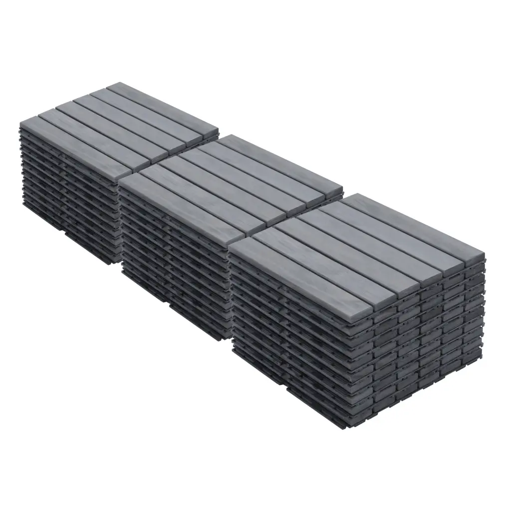 30 Pcs Interlocking Deck Tiles Striped Pattern 12 X 12 Square Light beefurni