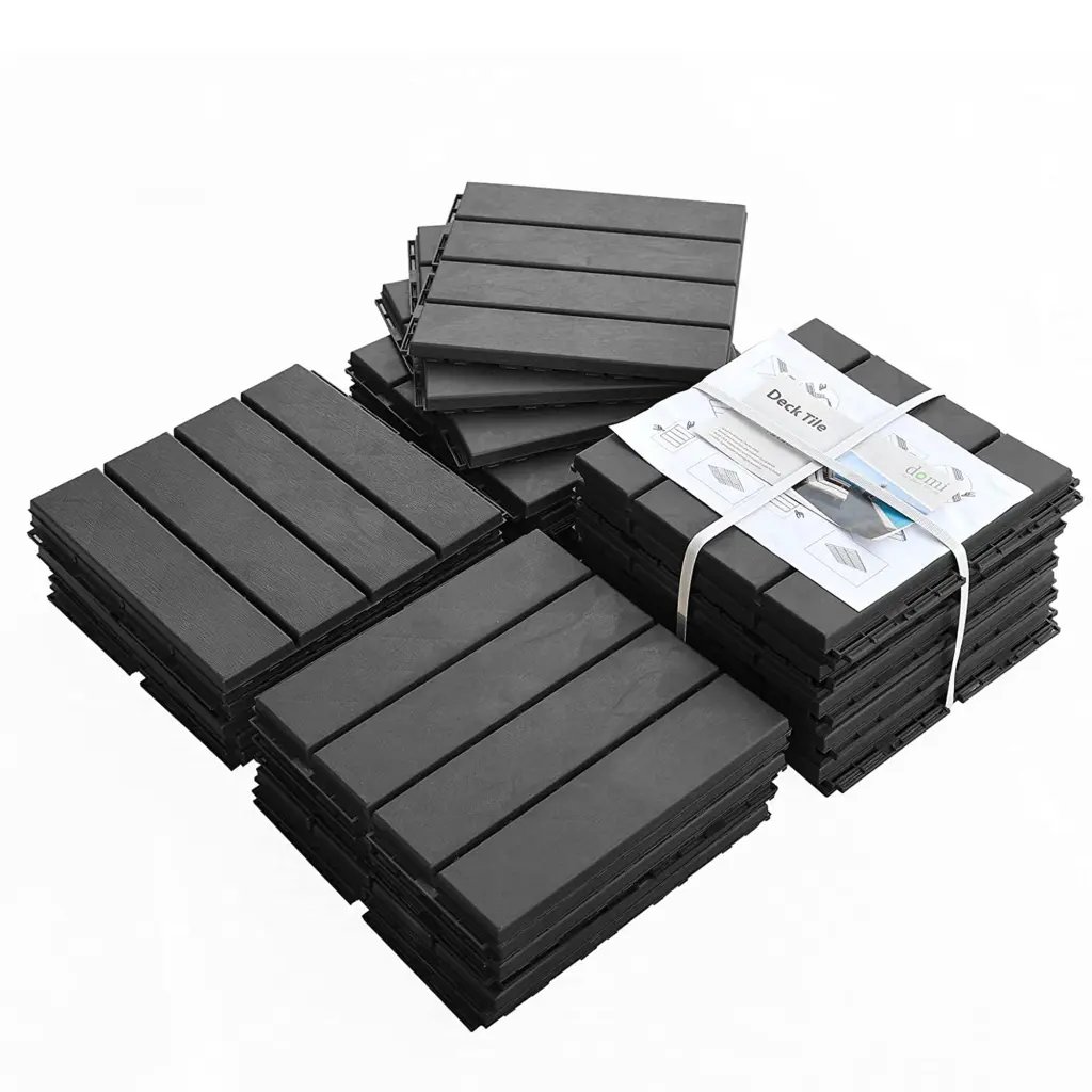 12x12 Patio Interlocking Deck Tiles Carbon Fiber Outdoor Flooring crefise patio life