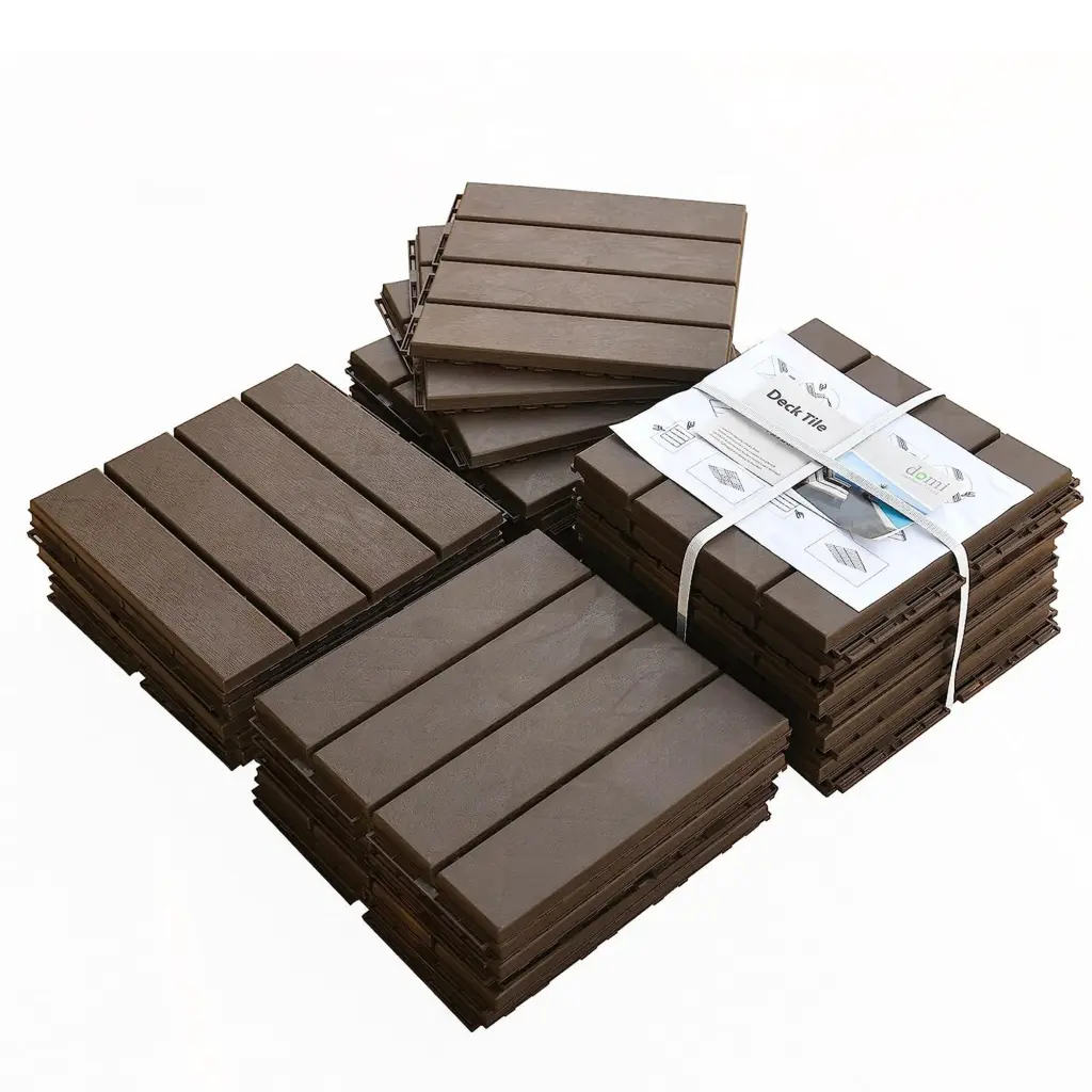 Patio Interlocking Deck Tiles 12X12 Square Composite Decking Tiles Outdoor Flooring Easy Installation crefise patio life