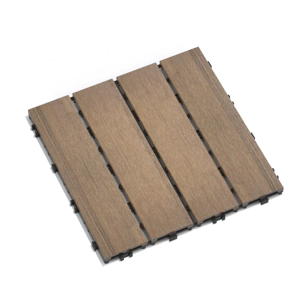 Patio Floor Tiles Pack 22 WPC Timber Polymer Carbon Fiber Deck Tiles rnb