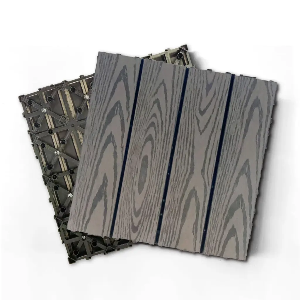 Wood Plastic Composite Deck Tiles Set 20 Pieces Outdoor Decking rnb