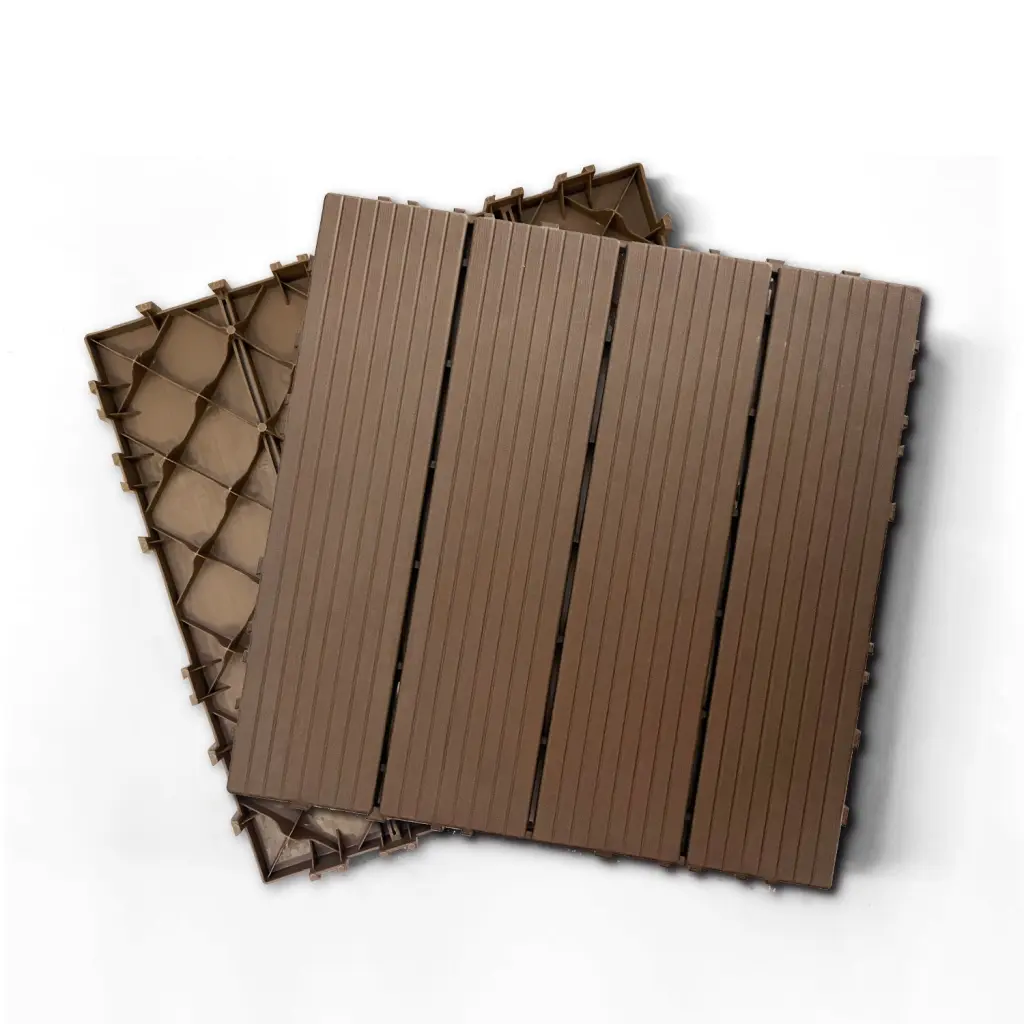Plastic Composite Deck Tiles Set 35 Pcs Composite Decking Resistant to Rust w2805
