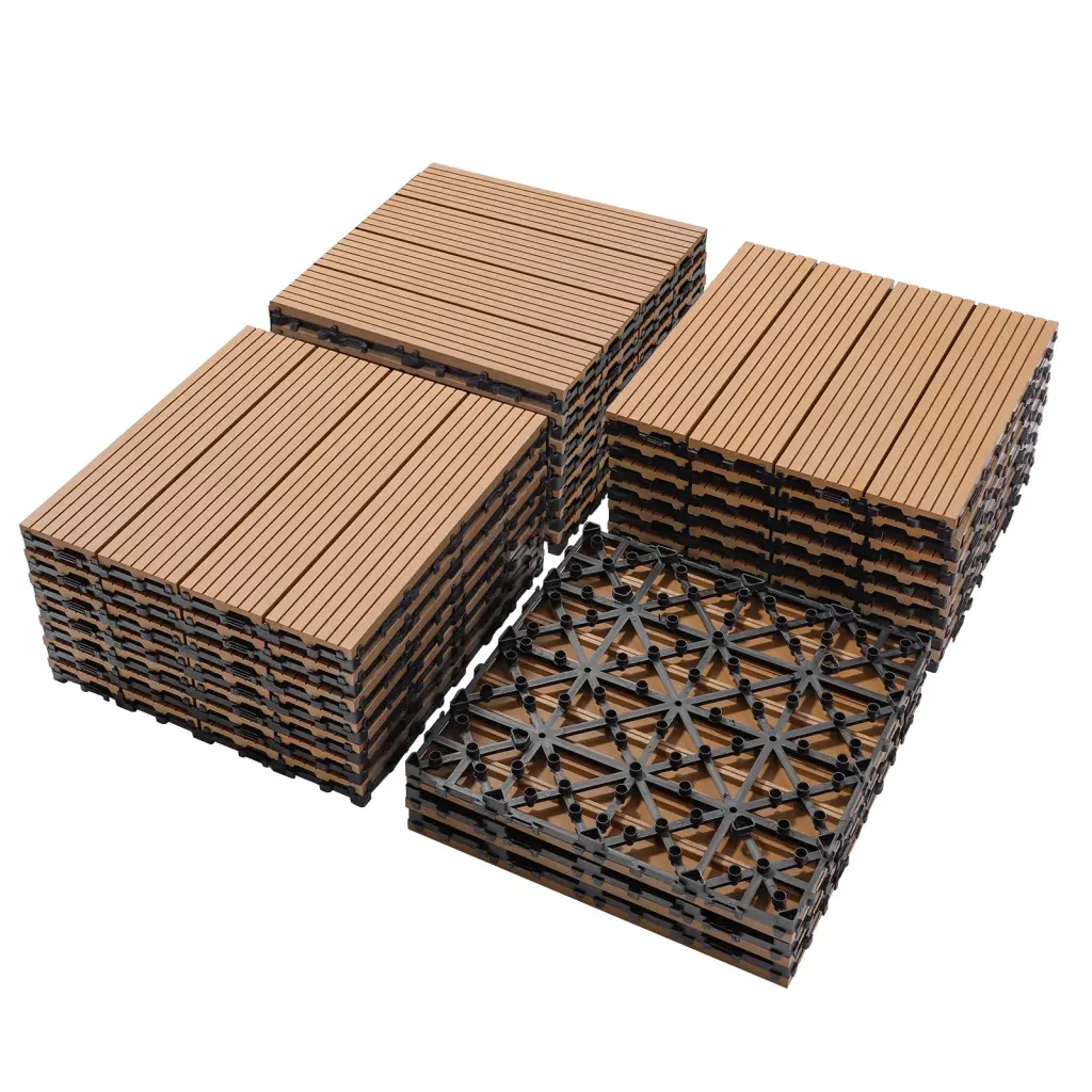 Wood Plastic Composite Deck Tiles Set 20 Eco-friendly Fsc Composite w2882
