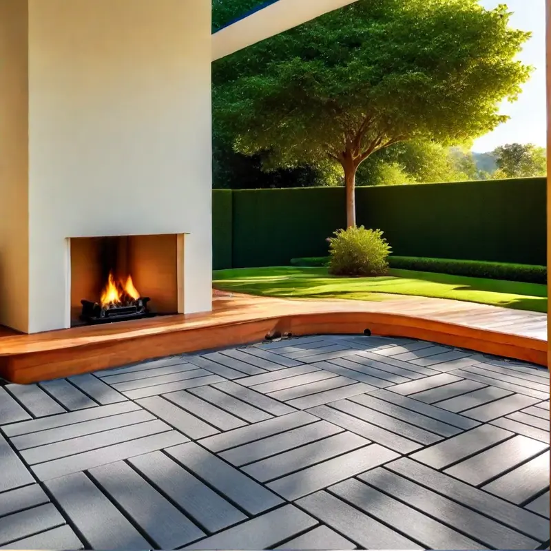 44 Pack 12X12 Plastic Interlocking Deck Tiles Water Resistant Patio watty