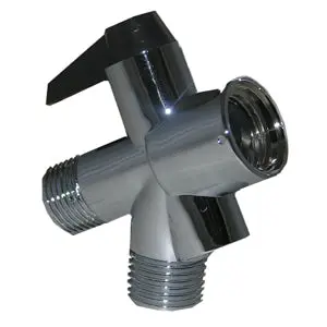 Lasco 08-2013 Chrome Plastic Turn Lever Dual-Flow Shower Diverter Valve