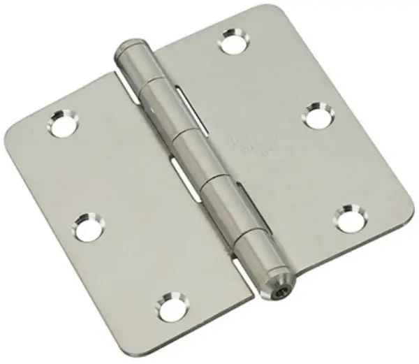 National Hardware N830-272 3.5" Stainless Steel Door Hinge 1/4" Round Corner Rust Resistance