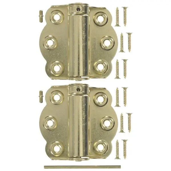 Wright Products V650 Adjustable Self Closing Hinge Brass Plated 2-3/4" 2-Pk