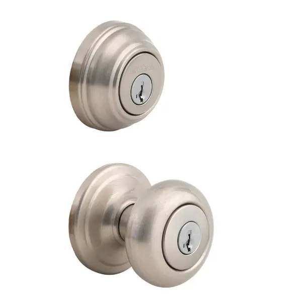 Kwikset 991J-15-SMT-CP-K4 Juno Knob and Single Cylinder Combo Pack Satin Nickel