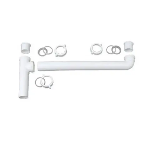 Master Plumber 622-571 2-Bowl End Outlet Drain Kitchen Sink White