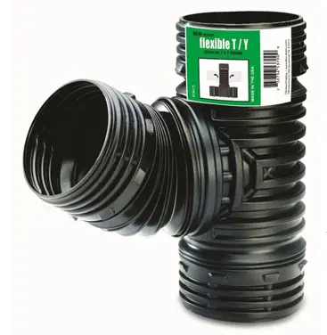 Cleveland Tubing Flexible Wye Or Tee Fitting Black Drainage Connections