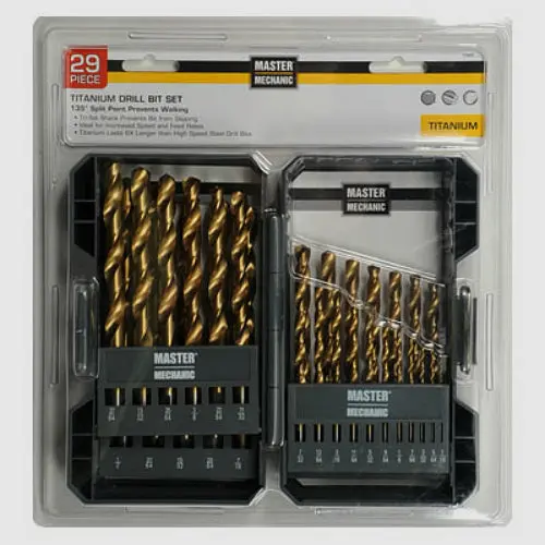 Master Mechanic 159083 Titanium Drill Bit Set 29-Piece