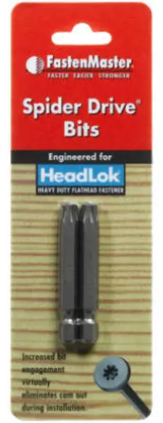 FastenMaster FMSPIDER3-2PK HeadLok Spider Drive Bits 2-Pack Construction