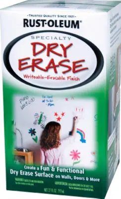 Rust-Oleum 241140 Specialty Dry Erase Brush On Paint 1 Qt White Whiteboards and Smooth Surfaces