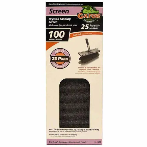 Gator 4259 100 Grit 4.25 x 11.25 Inch Precut Drywall Sanding Screen