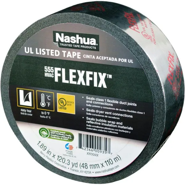 Nashua FlexFix UL Listed Metallic Tape 1.89 Inch x 120.3 Yard Heavy Duty Adhesive Tape