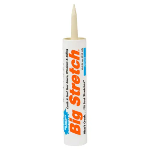 Sashco 10002 Big Stretch Acrylic Rubber Sealant 10.5 Oz Almond Color