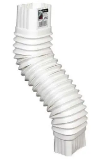 Amerimax 37084 Flex Elbow 2 x 3 Inch White Flexible Downspout Connections