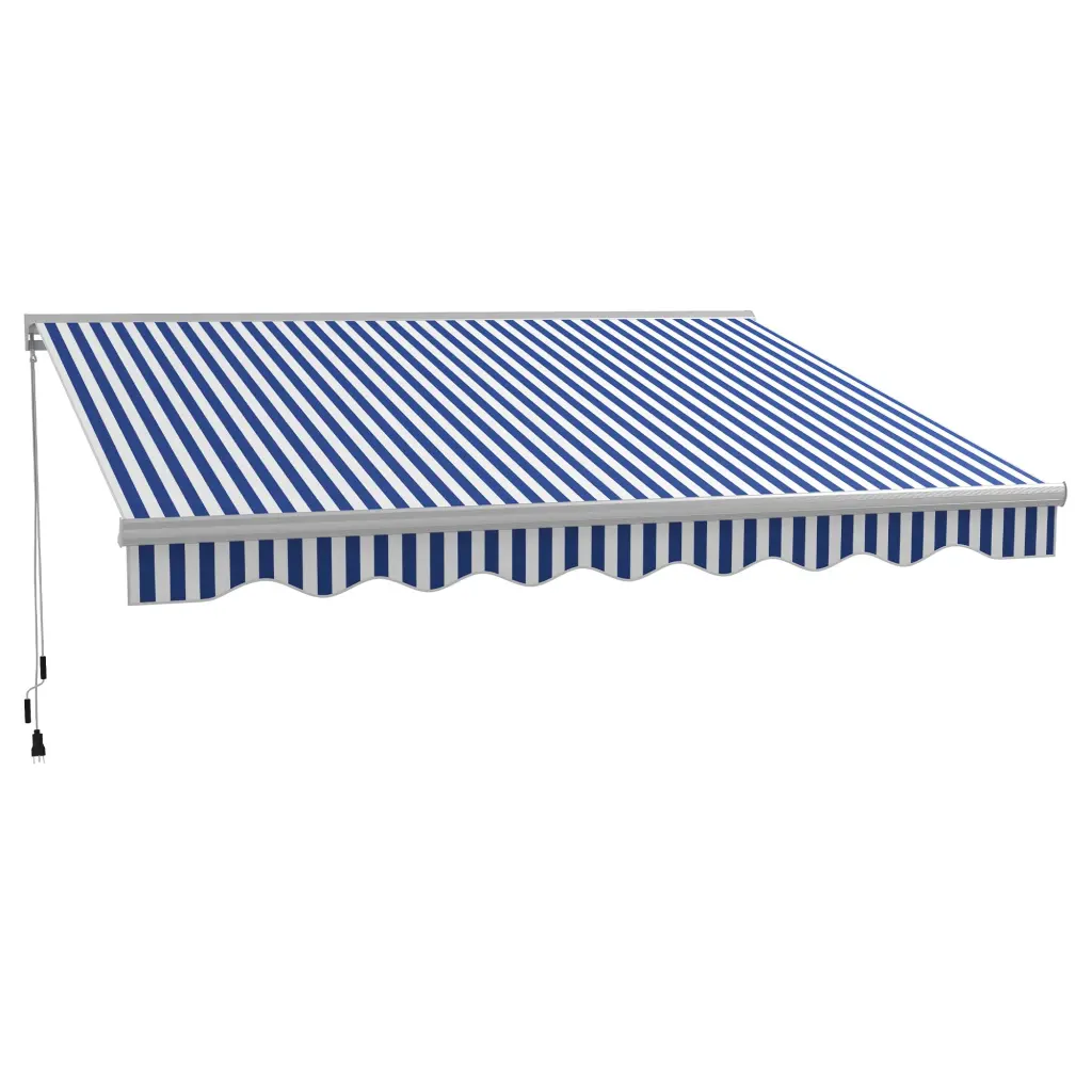 Outsunny 13 x 10 Foot Electric Awning LED Lights Retractable Patio Cover aosom business