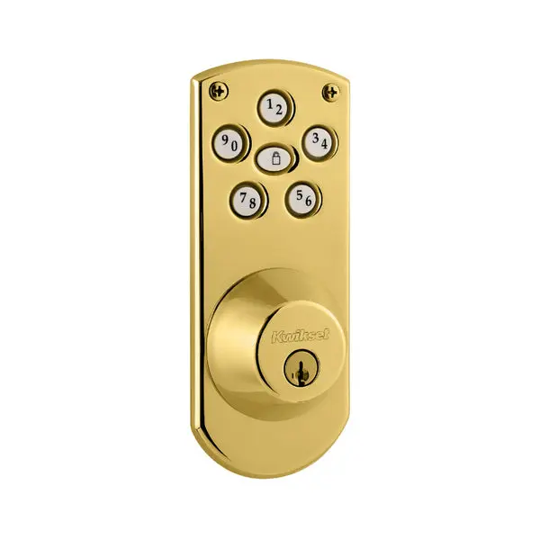 Kwikset 907-LO3-SMT-CP-PWRBOLT Powerbolt Electronic Deadbolt Polished Brass Smart Lock