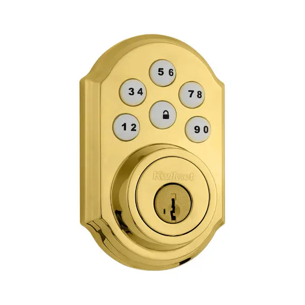Kwikset SmartCode Electronic Deadbolt Polished Brass