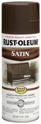 Rust-Oleum 241239 Stops Rust Satin Enamel Spray 12 Oz Dark Brown Paint