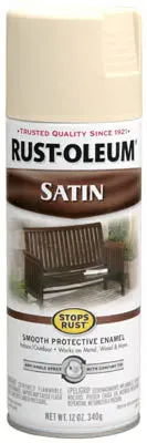 Rust-Oleum 7758-830 Stops Rust Satin Enamel Spray 12 Oz Almond Paint