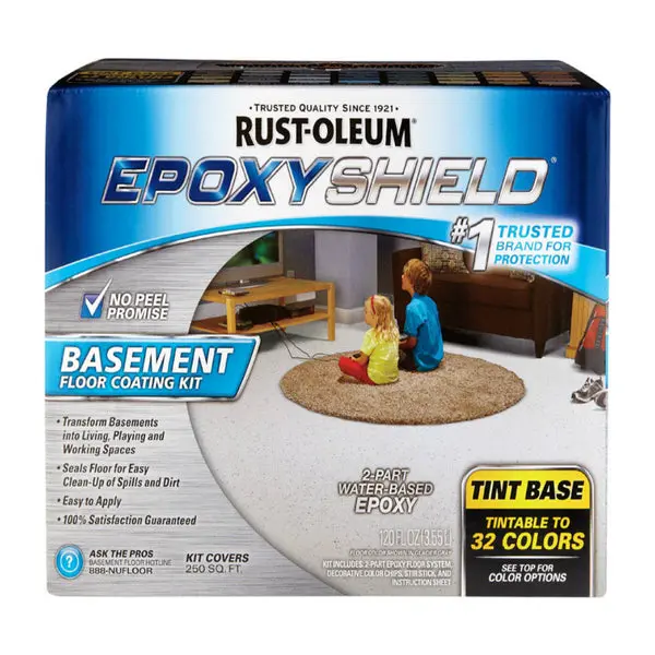 Rust-Oleum Epoxy Shield Basement Floor Coating Kit 2 Gallon Durable Finish