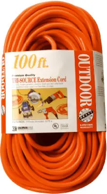 Coleman Cable 04219 Multi-Outlet Vinyl Extension Cord Red 3-Prong 15A