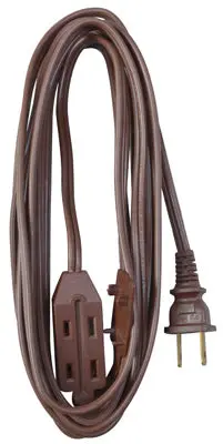Master Electrician 09405ME Polarized Cube Tap Extension Cord 13A 20 Feet Brown