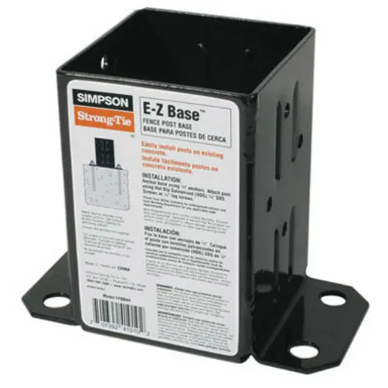Simpson Strong-Tie FPBB44 EZ-Base Retro Fit Black Powder Coat Fence Post